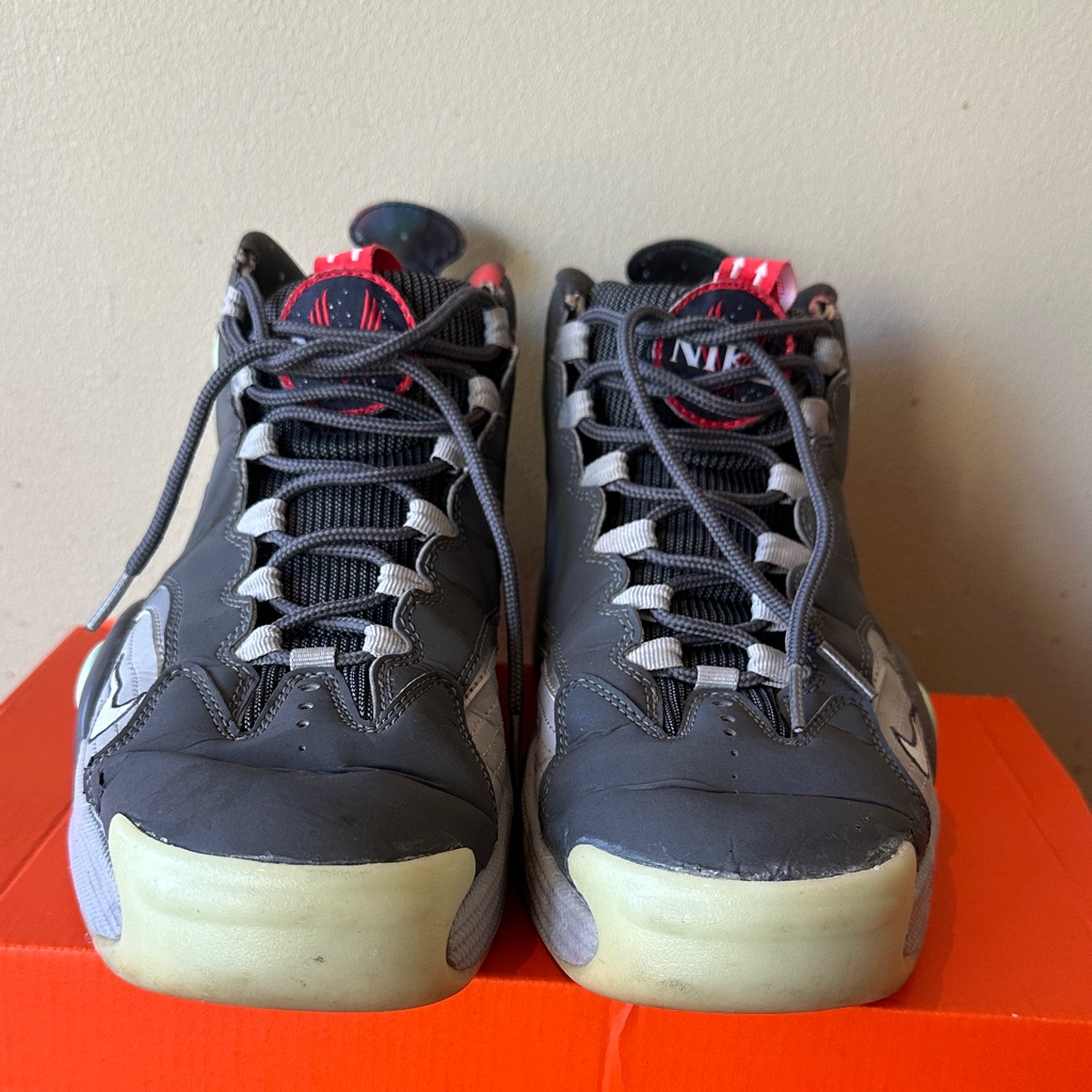 Air Nike Flight One Nrg Galaxy Dark Gray And Red High-Top Sneakers